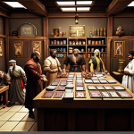 **

`A bustling auction house scene in Dungeon & Fighter, filled with players examining resources, cards, and equipment. Focus on the excitement of buying low and selling high. Include Urdu text overlays with price tags and bargaining phrases.`

**